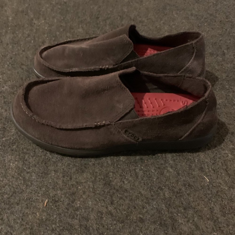 Crocs Comfortable Brown Suede Loafers Mens Size 7
